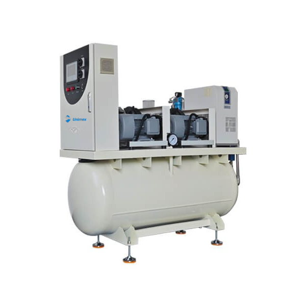 Skid-mounted oil free scroll air compressor