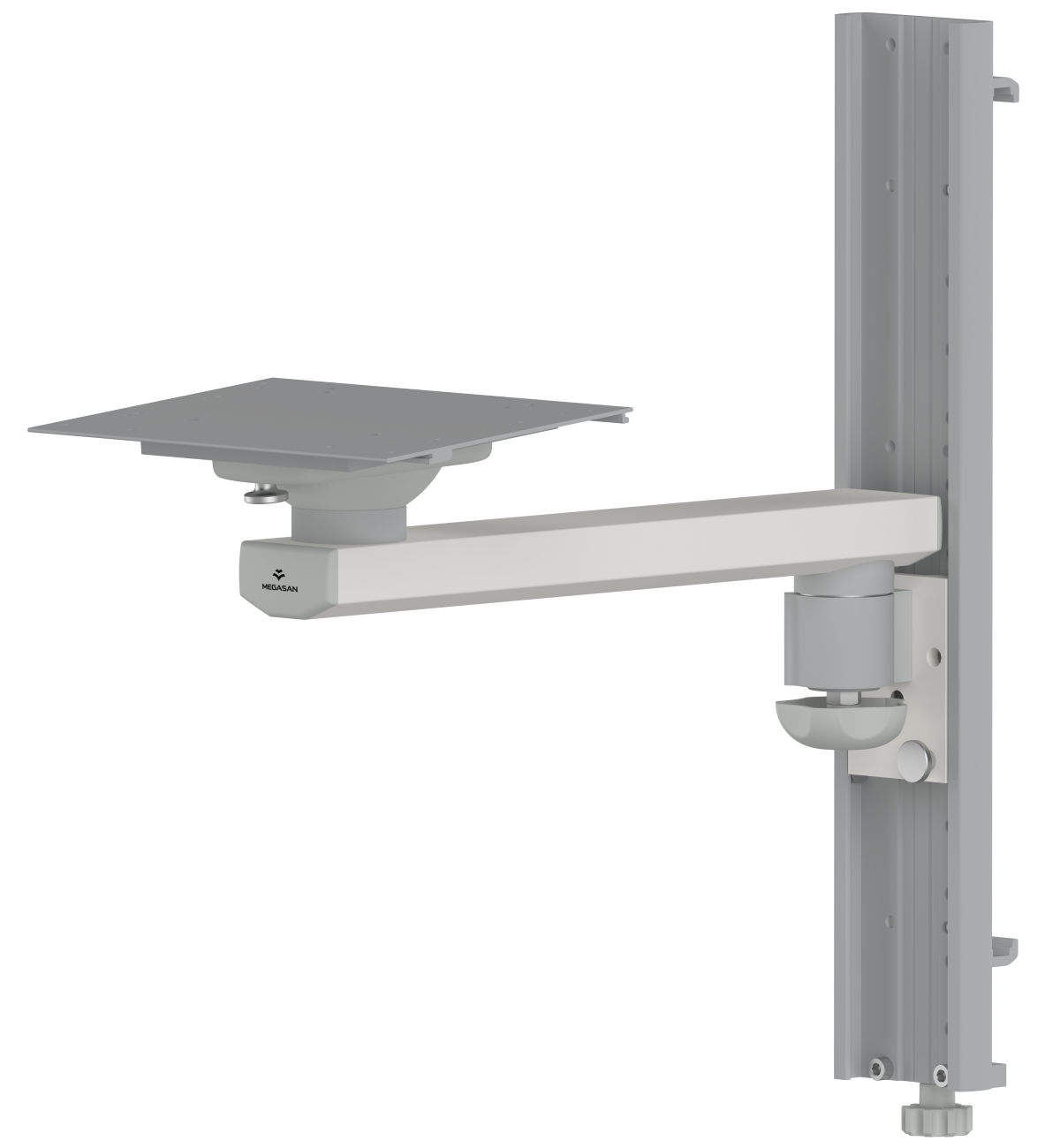 Monitor Stand with Rail Mounted Basket - Rotary Rotary Fixed